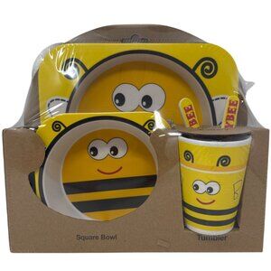 Bumble Bee Design 5-piece Kids Dinnerware Set Eco-Friendly Biodegradable Tablewa